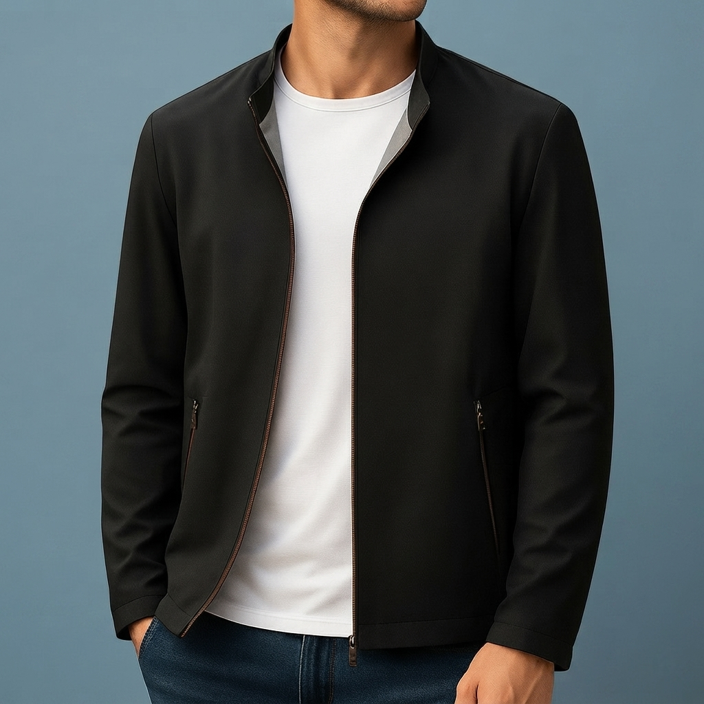 Split Slim Fit Zip Jacket