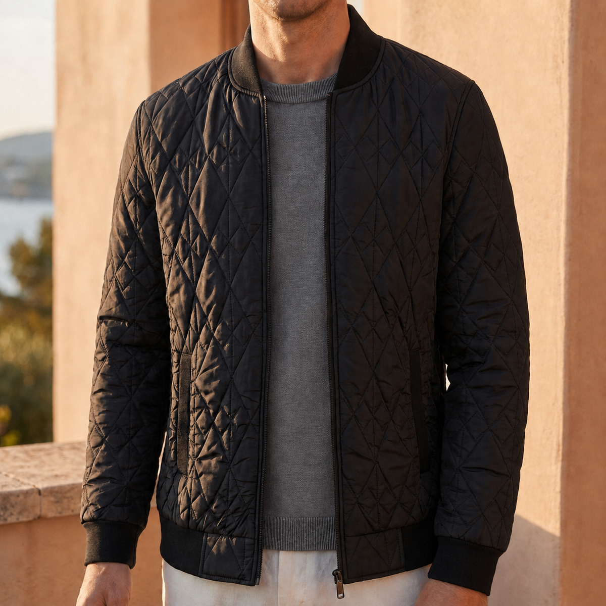 Paxos Quilted Bomber Jacket
