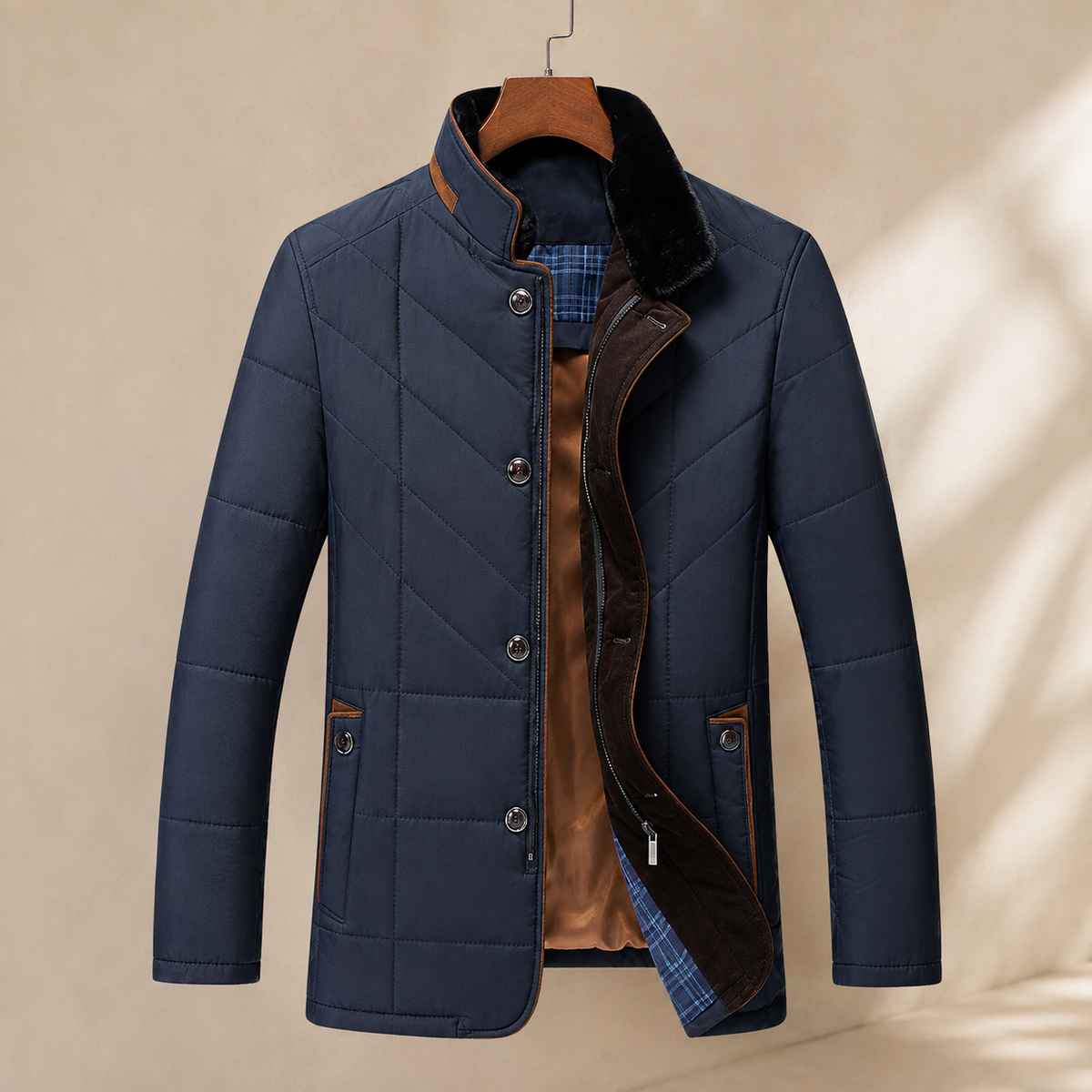 Ascoli Fur Collar Quilted Jacket