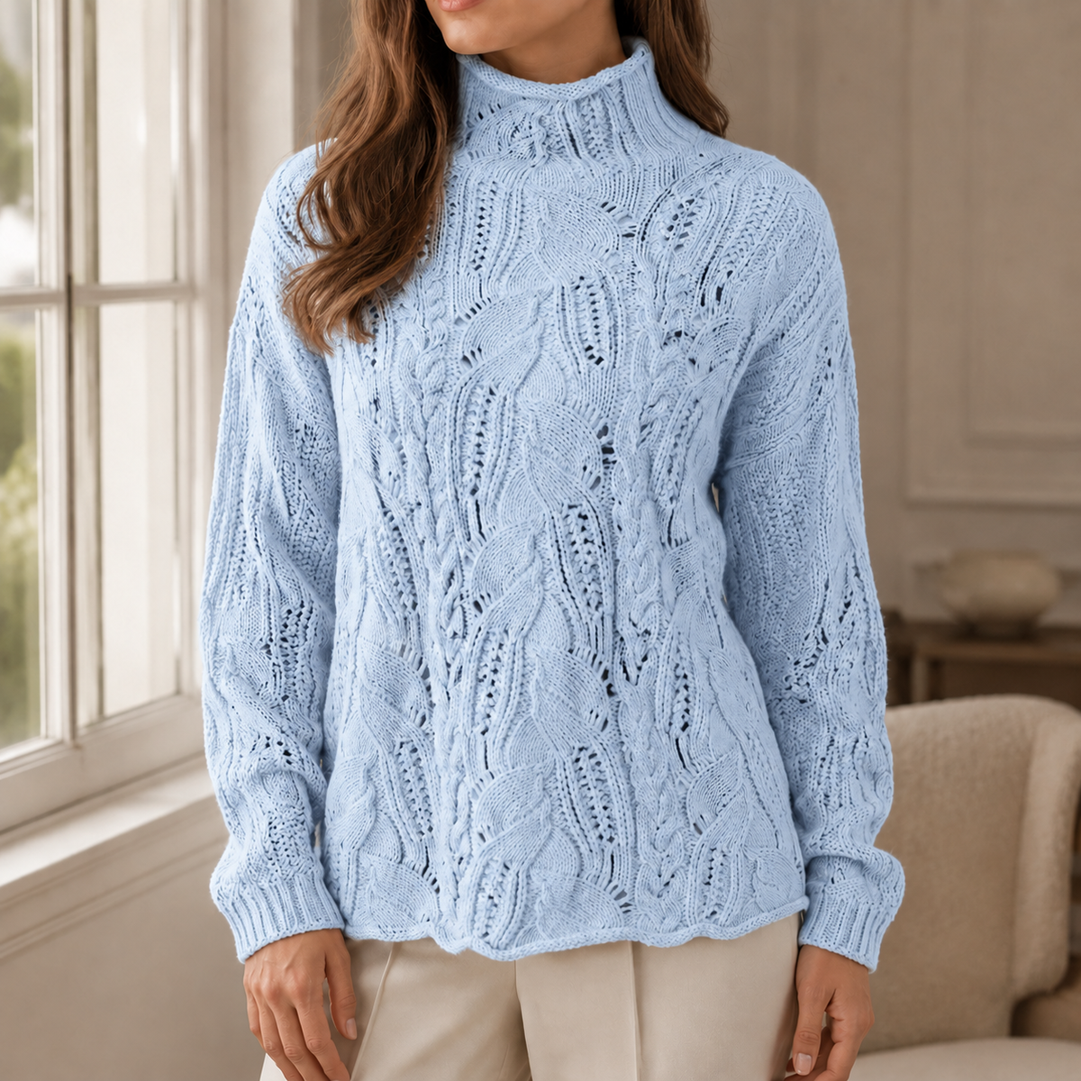 Caldamo Cable Knit Turtleneck
