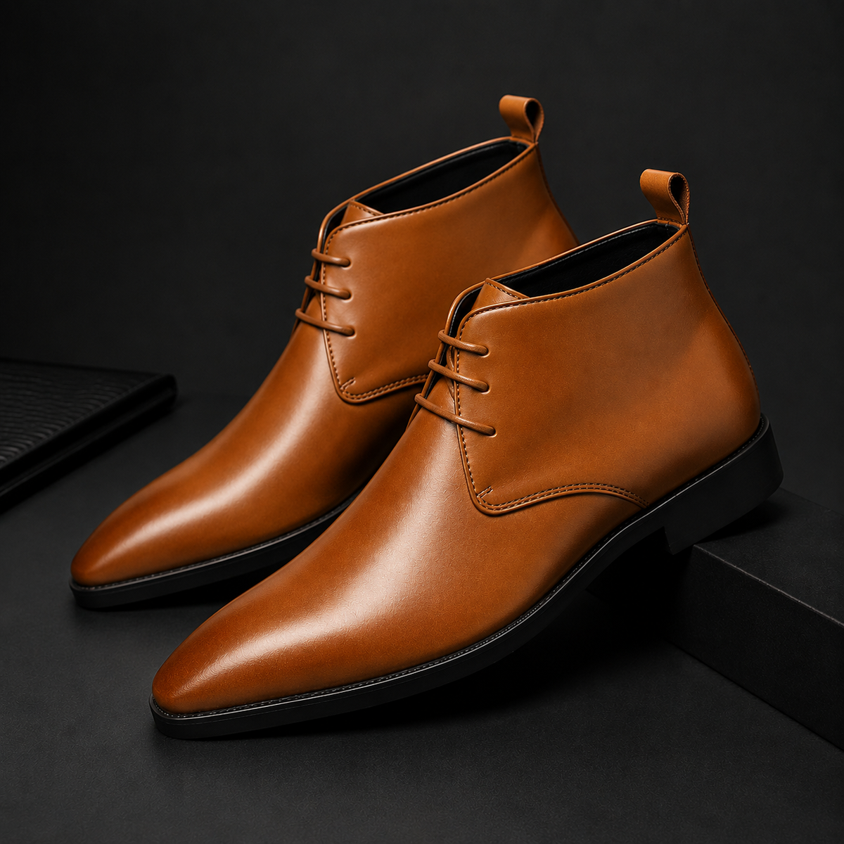 Aveiro Polished Leather Chukka Boots