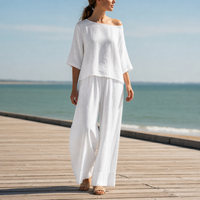 Erice Linen Relaxed Matching Set in White