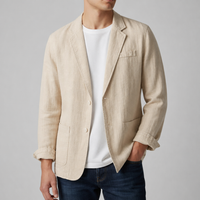 Estepona Linen Casual Blazer in Beige