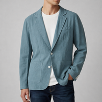 Estepona Linen Casual Blazer in Teal