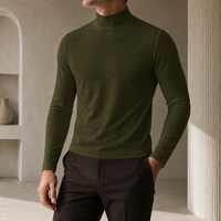 Ferrara Slim Fit Turtleneck Top in Green
