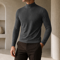 Ferrara Slim Fit Turtleneck Top in Gray