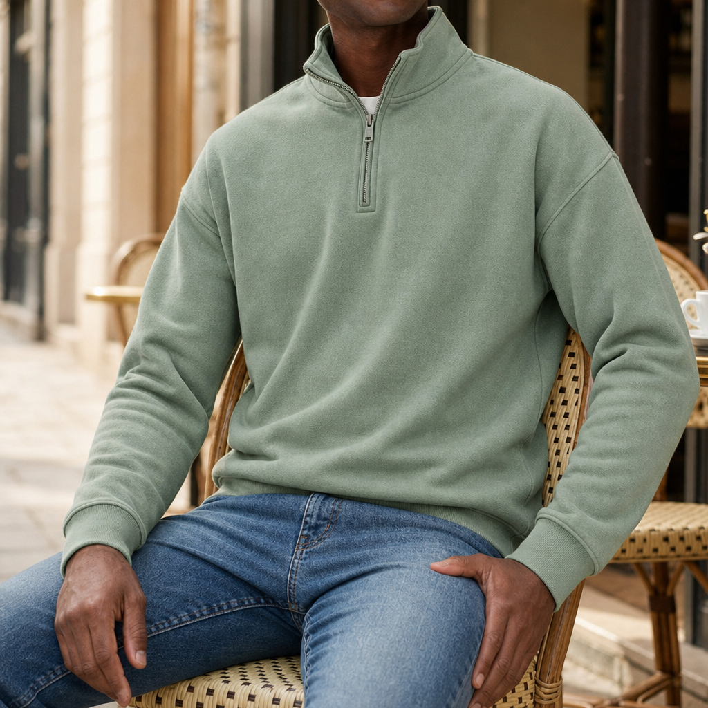 Formentor Quarter-Zip Pullover Sweatshirt in Green