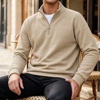 Formentor Quarter-Zip Pullover Sweatshirt in Khaki