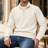 Formentor Quarter-Zip Pullover Sweatshirt in Beige