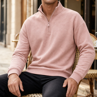 Formentor Quarter-Zip Pullover Sweatshirt in Pink