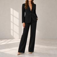 Getaria Tailored Blazer Trouser Set in Black