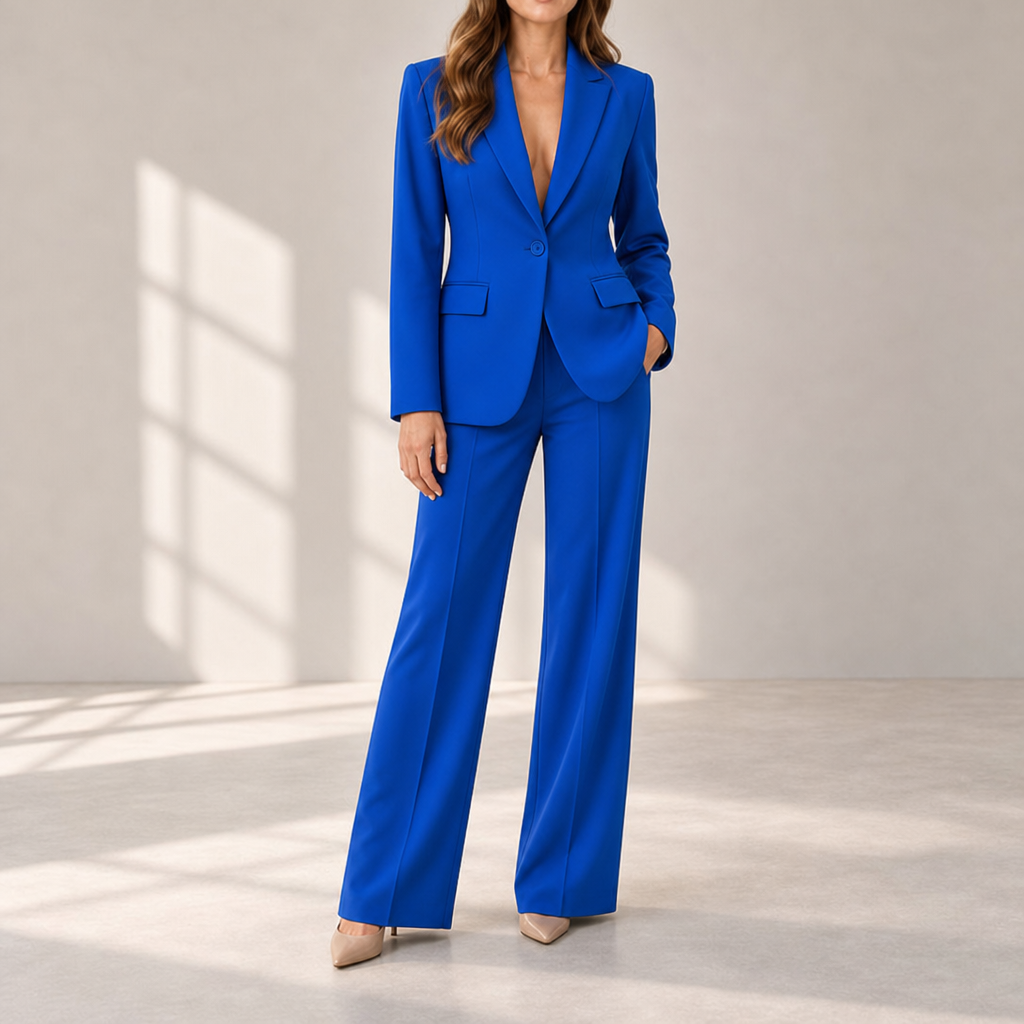Getaria Tailored Blazer Trouser Set in Blue