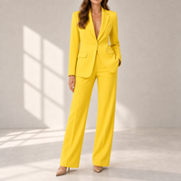 Getaria Tailored Blazer Trouser Set in Yellow