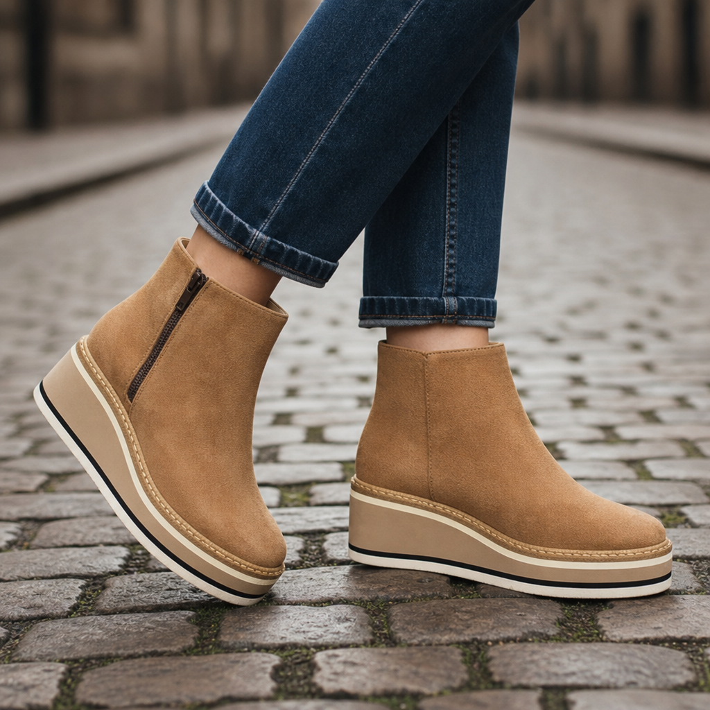 Gordes Orthopedic Wedge Boots in Khaki