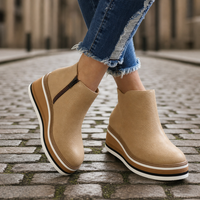 Gordes Orthopedic Wedge Boots in Beige