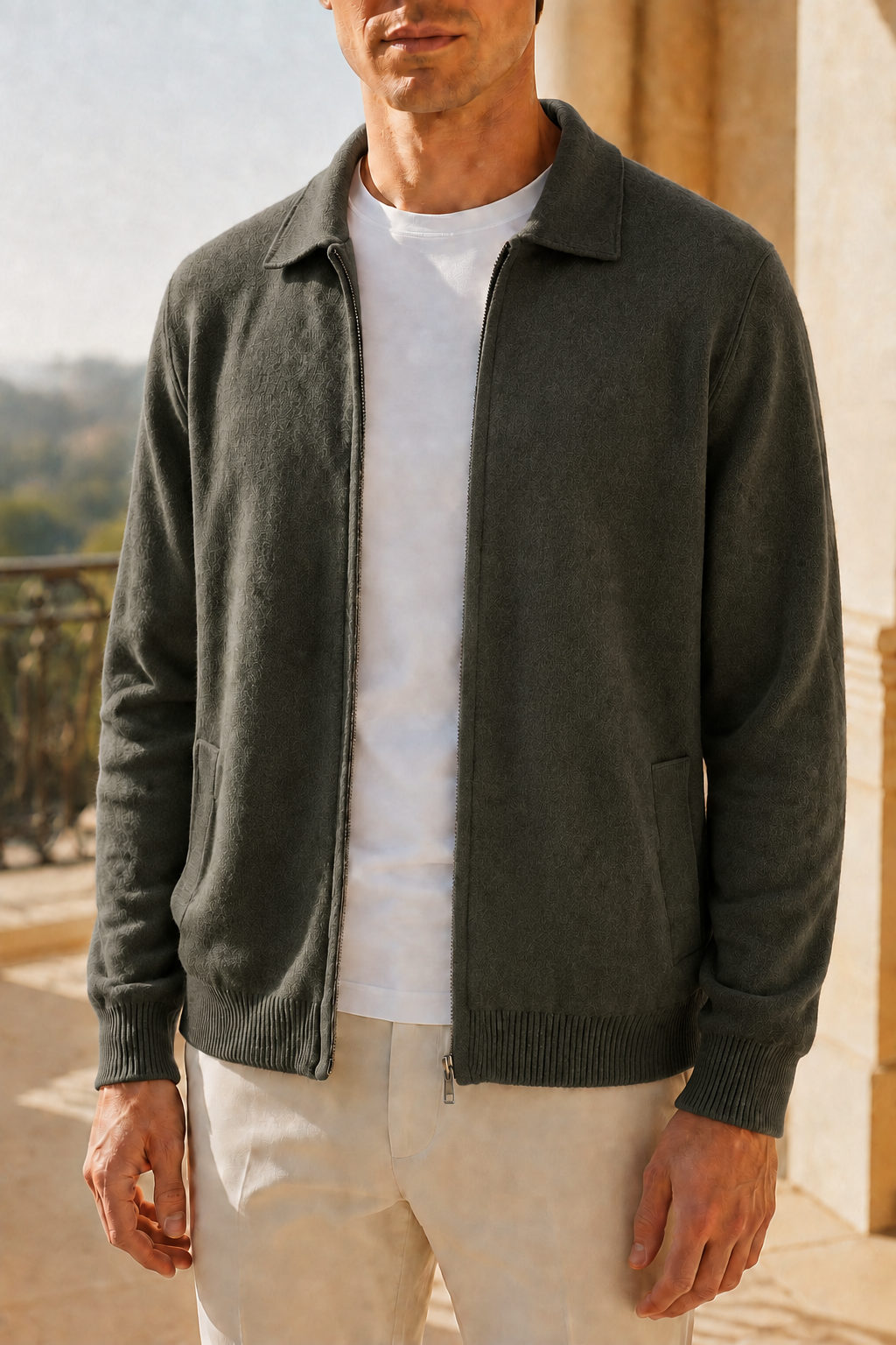 Olviera Cashmere Zip Cardigan