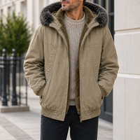 Hvar Fleece-Lined Cargo Jacket in Beige