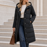 Ierapetra Quilted Hooded Puffer Coat in Black
