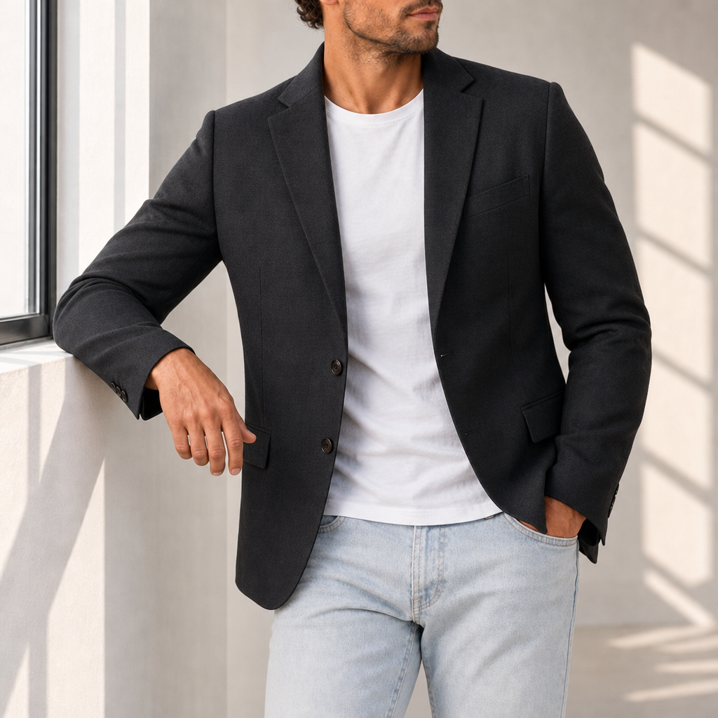 Kea Linen Tailored Blazer in Black