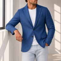 Kea Linen Tailored Blazer in Blue
