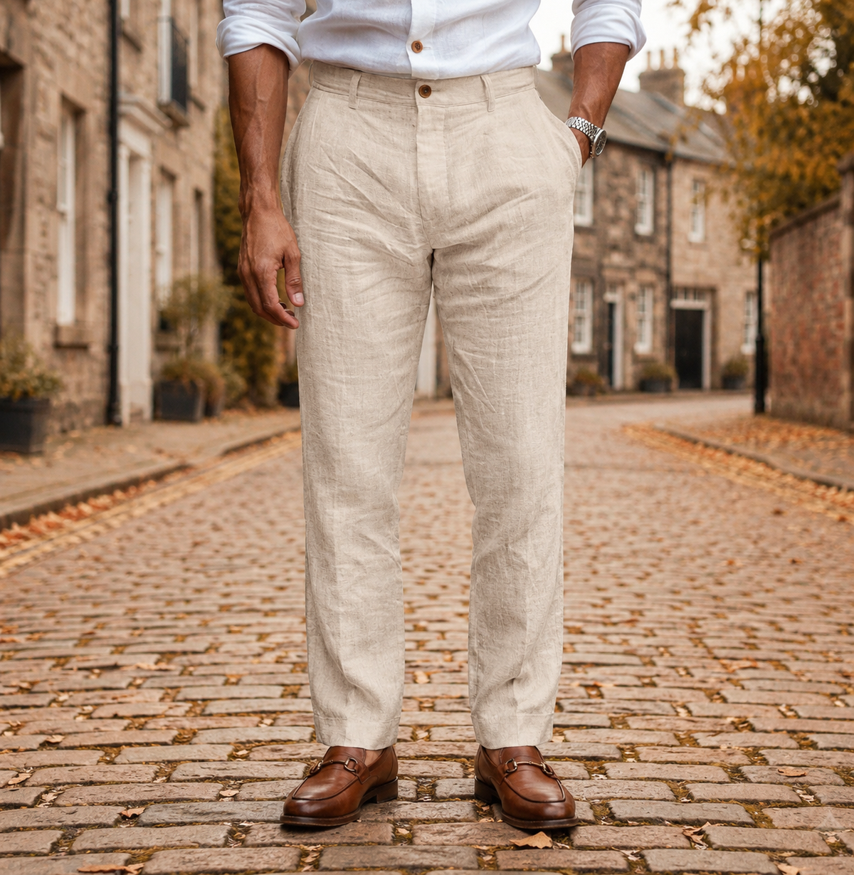 Porto Vecchio Linen Blend Chinos