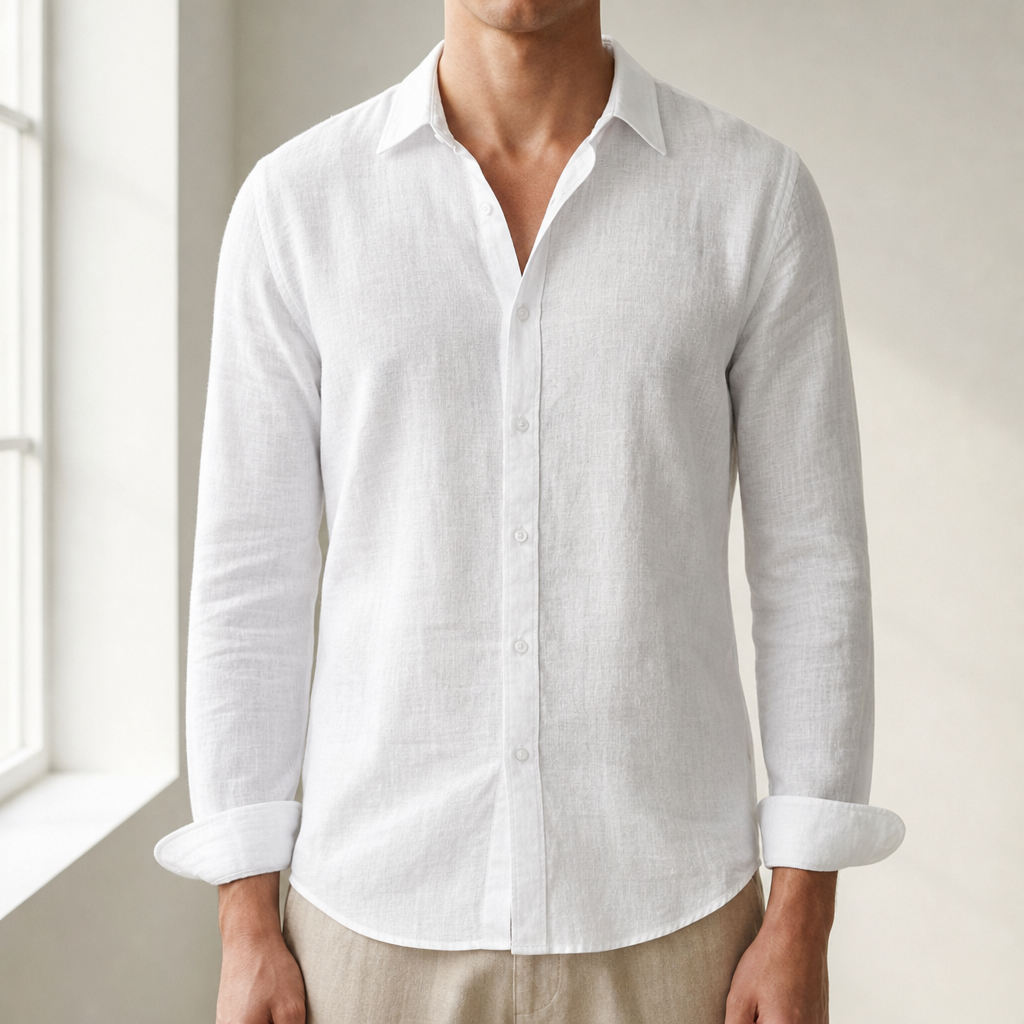 Mallorca Linen Casual Shirt in White
