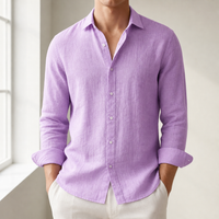 Mallorca Linen Casual Shirt in Purple