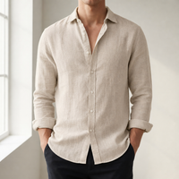 Mallorca Linen Casual Shirt in Beige
