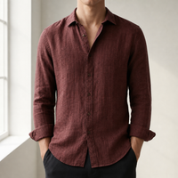 Mallorca Linen Casual Shirt in Brown