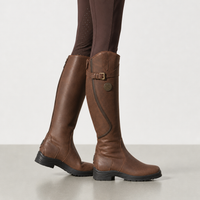 Mantova Orthopedic Leather Knee-High Riding Boots in Dark Brown