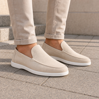 Marsaxlokk Suede Slip-On Loafers in Beige