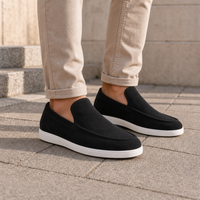 Marsaxlokk Suede Slip-On Loafers in Black