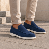 Marsaxlokk Suede Slip-On Loafers in Navy