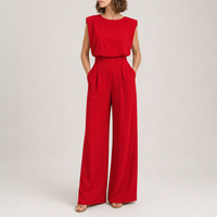 Marvao Sleeveless Wide Leg Jumpsuit in Red