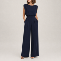 Marvao Sleeveless Wide Leg Jumpsuit in Dark Blue