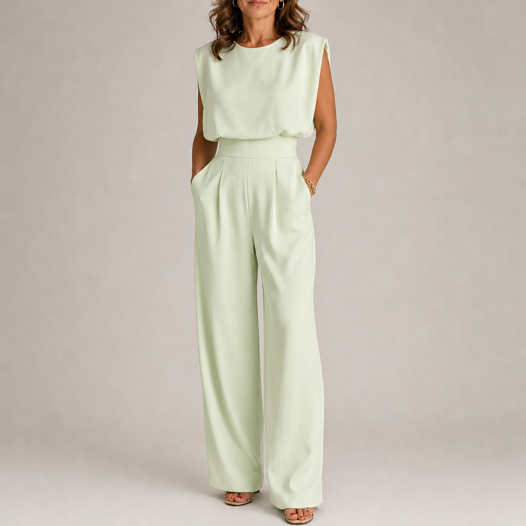 Marvao Sleeveless Wide Leg Jumpsuit in Green