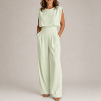Marvao Sleeveless Wide Leg Jumpsuit in Green