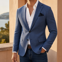 Marvao Slim-Fit Woven Blazer in Blue