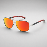 Men's Sete Sunglasses in Silver/ Red