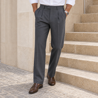 Mljet Pleated Wide-Leg Pants in Dark Gray