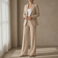 Modica Tailored Two-Piece Suit in Beige