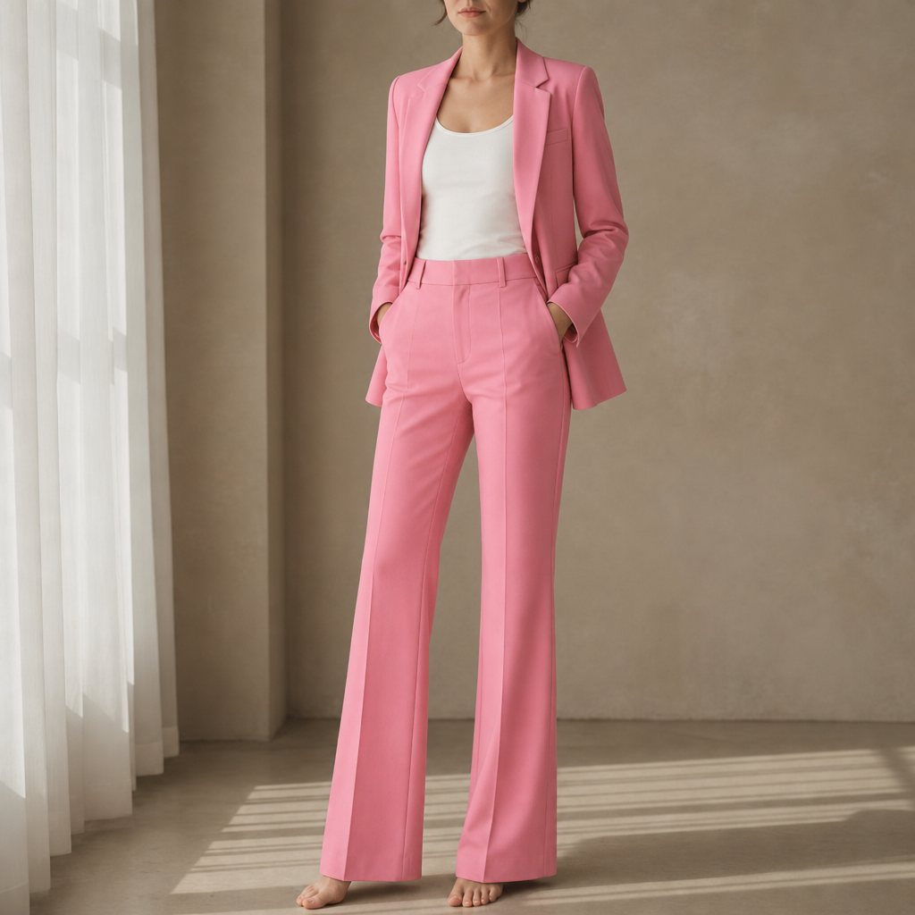 Modica Tailored Two-Piece Suit in Pink