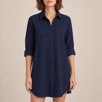 Monsanto Linen-Look Tunic in Navy