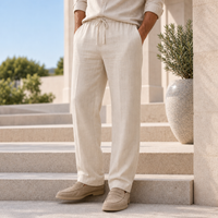 Montalcino Relaxed Linen Trousers in Beige