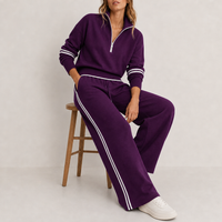 Montpellier Quarter-Zip Knit Set in Purple