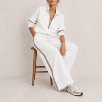 Montpellier Quarter-Zip Knit Set in White