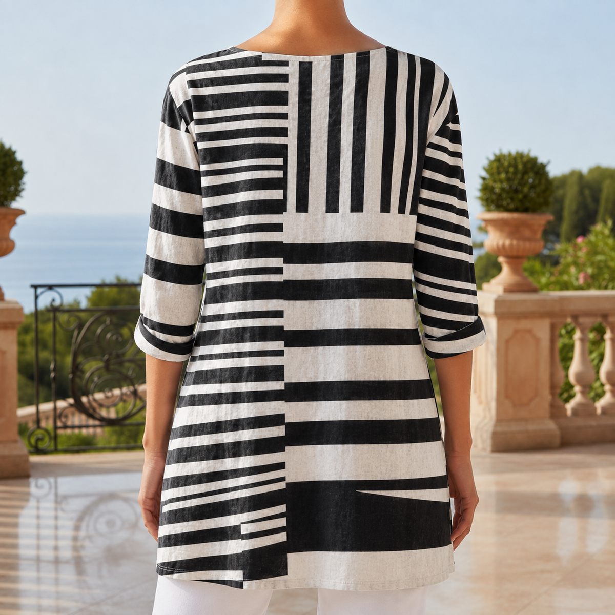 Alassio Abstract Stripe Tunic