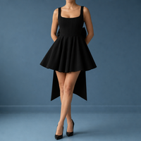 Naxos Bow Back Mini Dress in Black