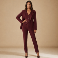 Nerja Three-Piece Blazer Set in Red