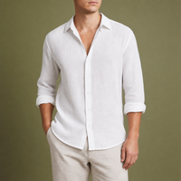 Nice Linen Blend Shirt in White